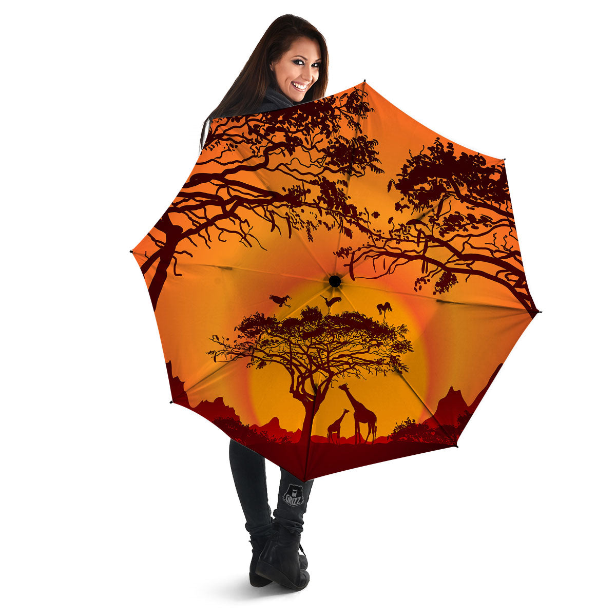 Sunset African Savanna Print Umbrella-grizzshop