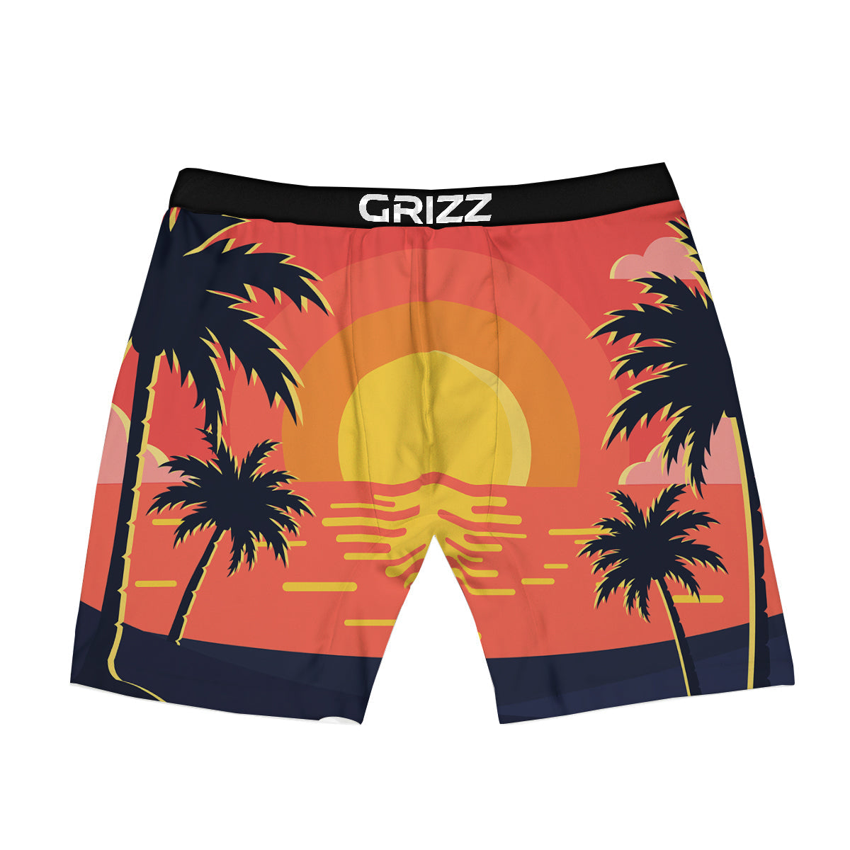 Sunset And Beach Pink Sky Print Boxer Briefs-grizzshop