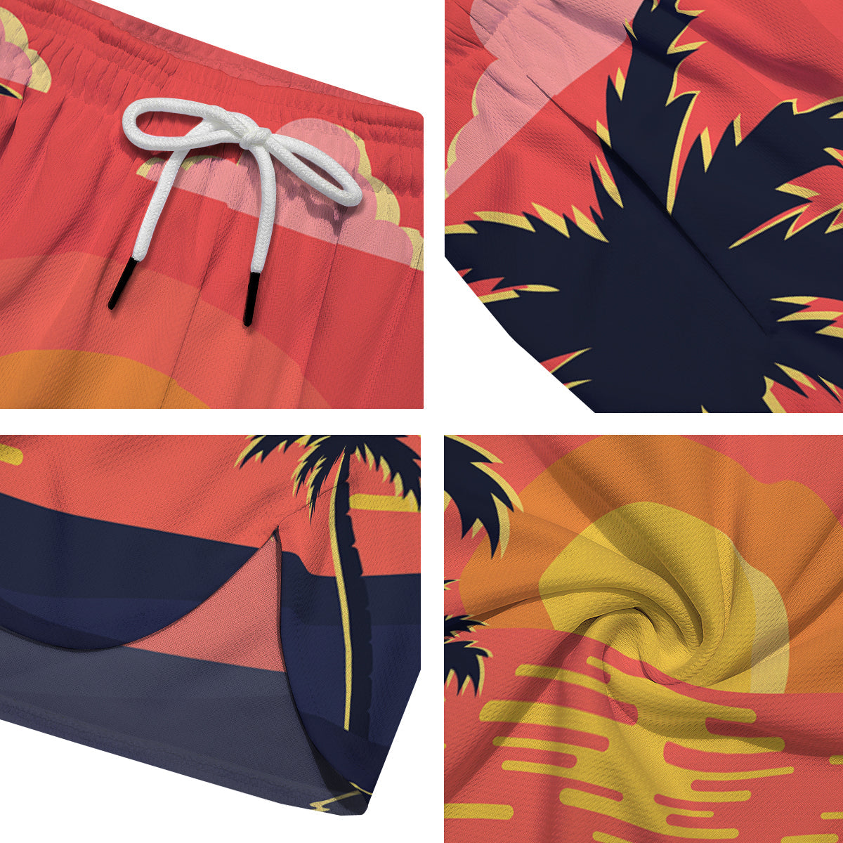 Sunset And Beach Pink Sky Print Men's Running Shorts-grizzshop