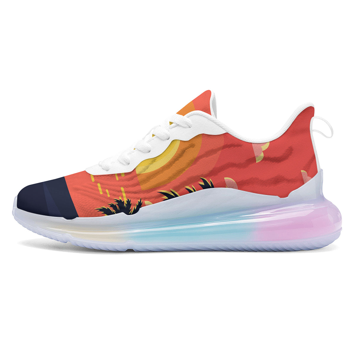Sunset And Beach Pink Sky Print Running Sneakers-grizzshop