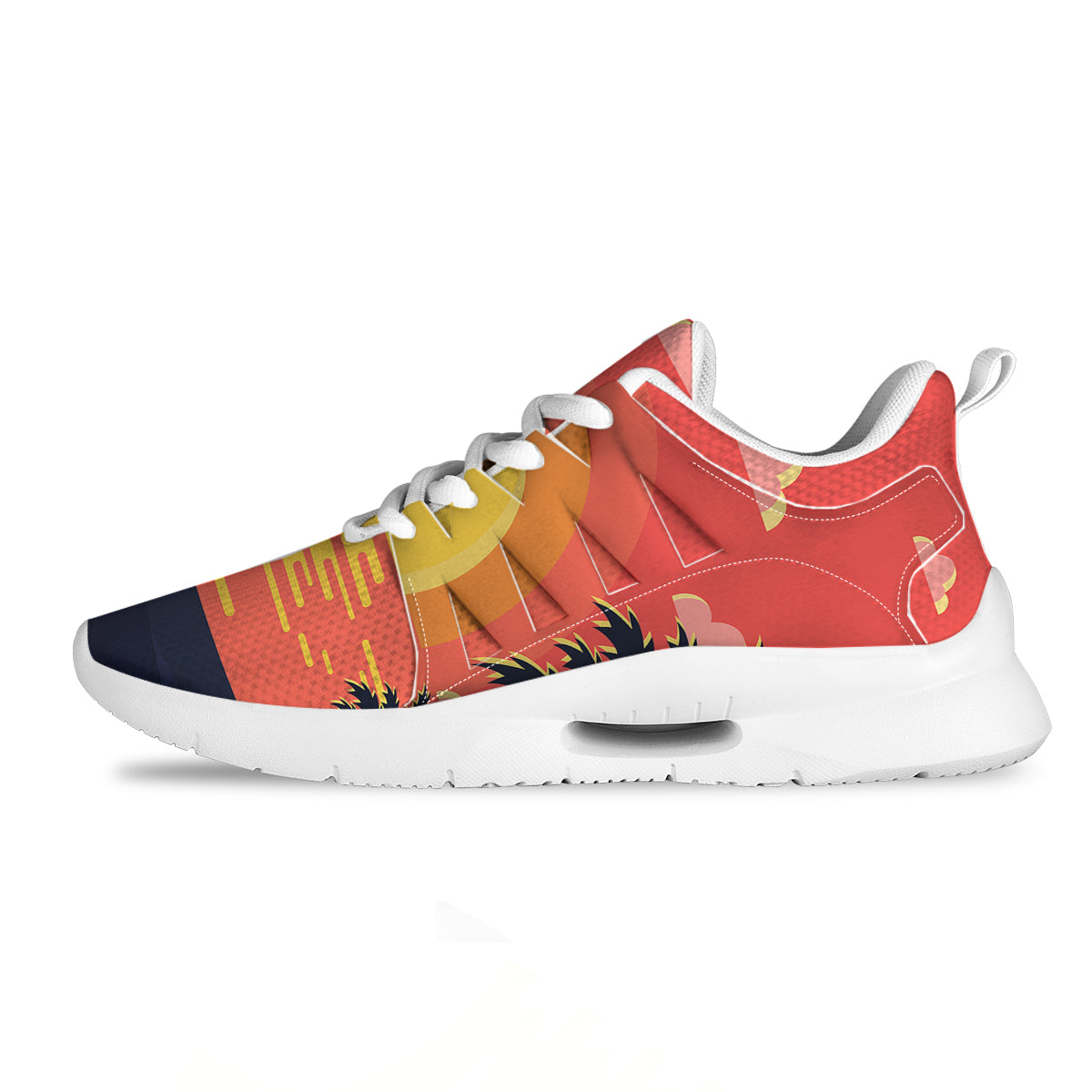 Sunset And Beach Pink Sky Print Tennis Shoes-grizzshop