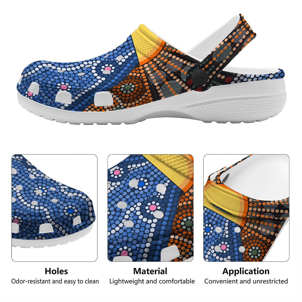 Sunset Art Aboriginal Indigenous Print Clog-grizzshop