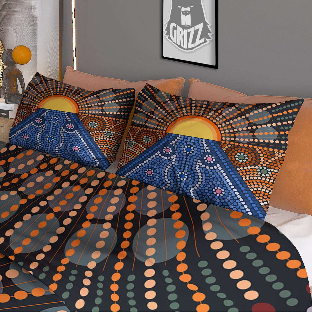 Sunset Art Aboriginal Indigenous Print Duvet Cover Bedding Set