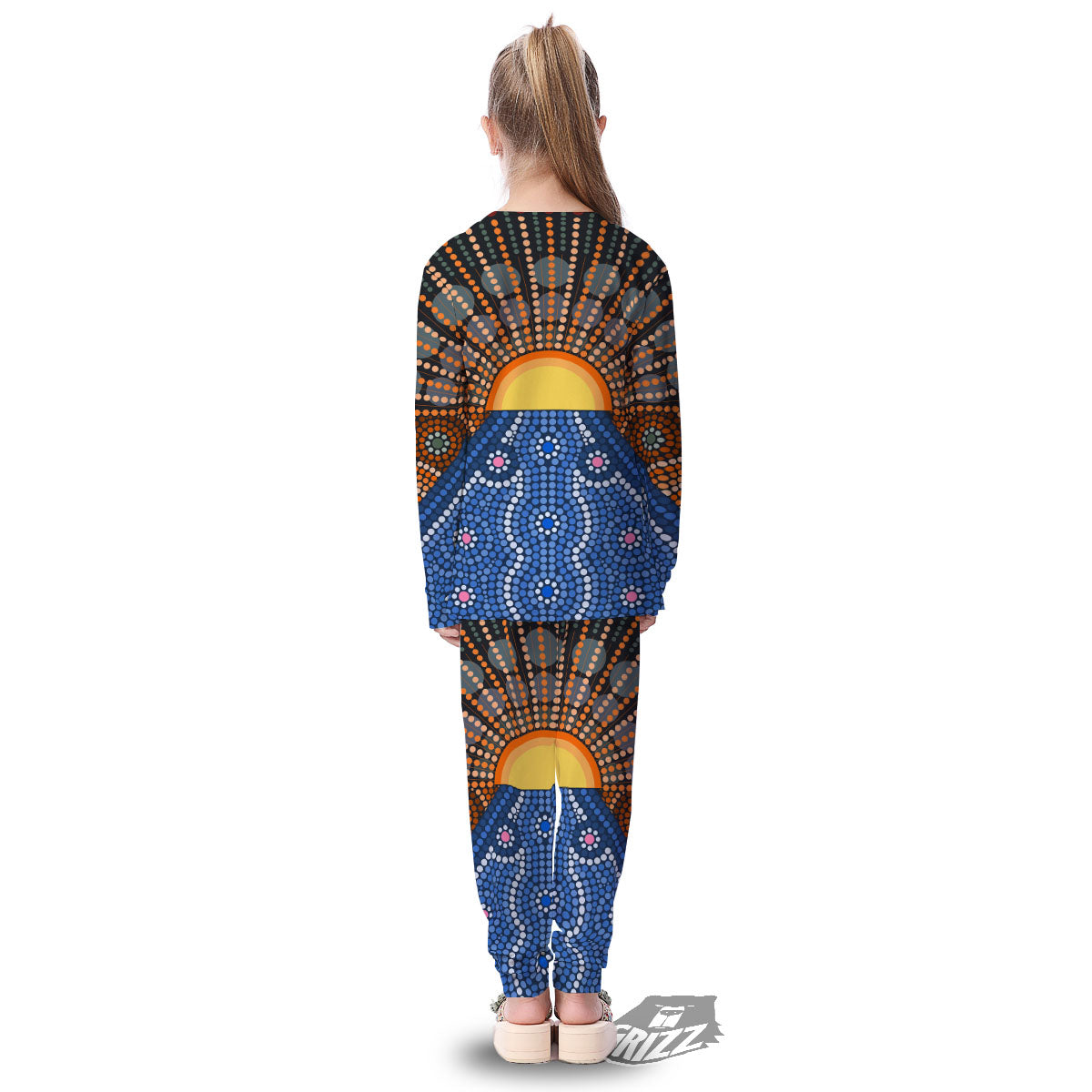 Sunset Art Aboriginal Indigenous Print Kid's Pajamas-grizzshop