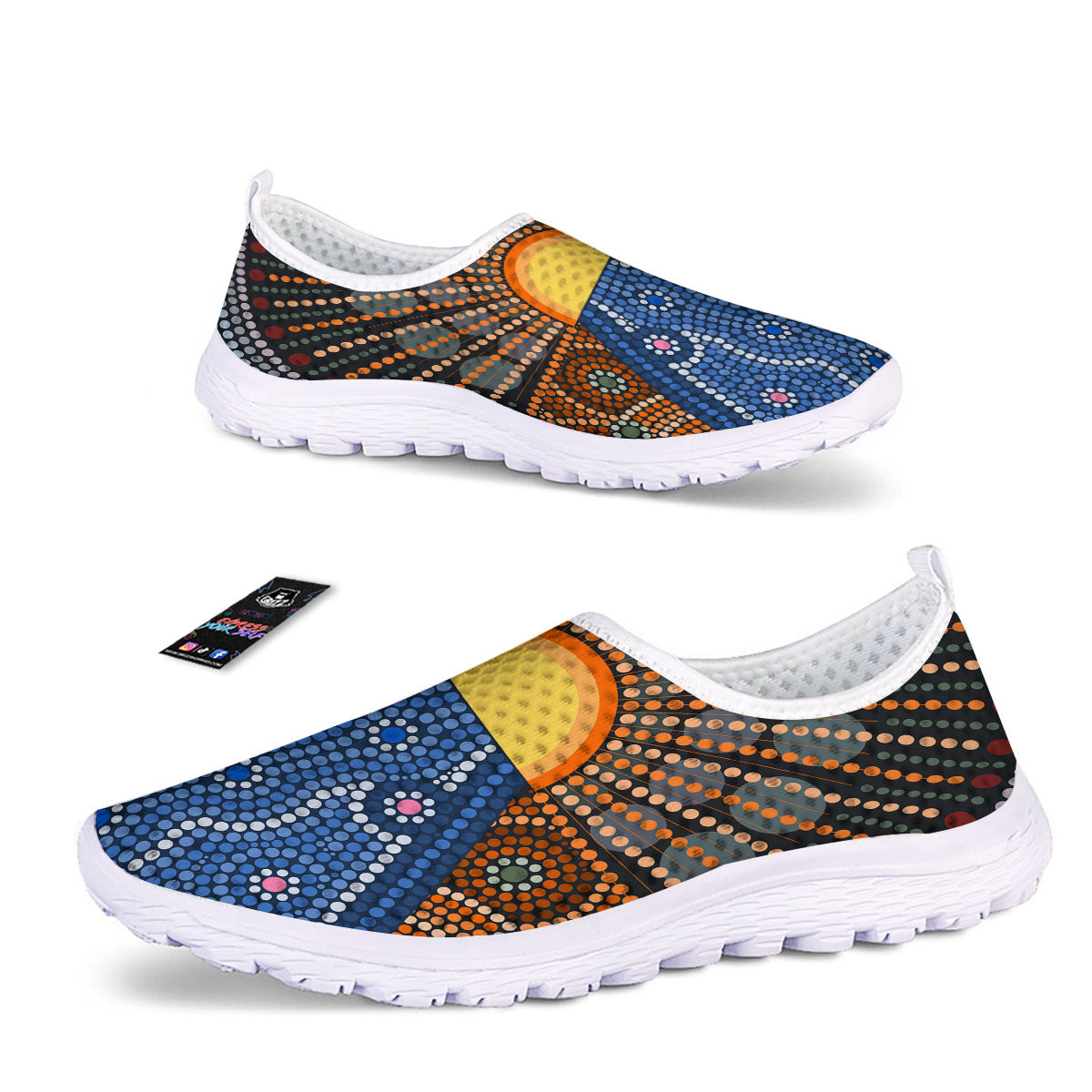 Sunset Art Aboriginal Indigenous Print Nurse Shoes-grizzshop