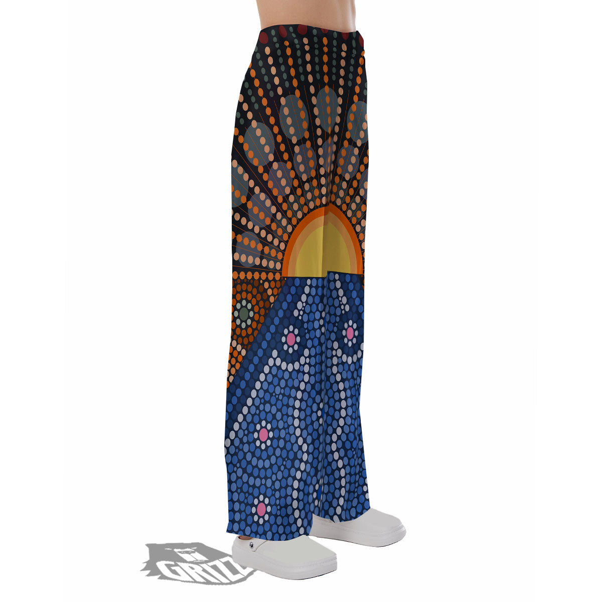 Sunset Art Aboriginal Indigenous Print Pajama Pants-grizzshop