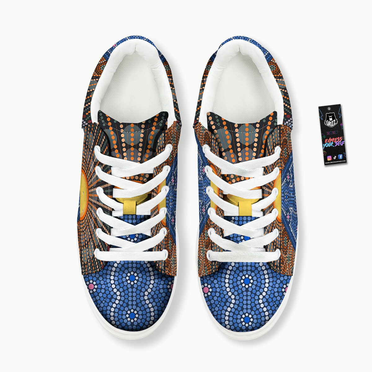 Sunset Art Aboriginal Indigenous Print Platform Shoes-grizzshop