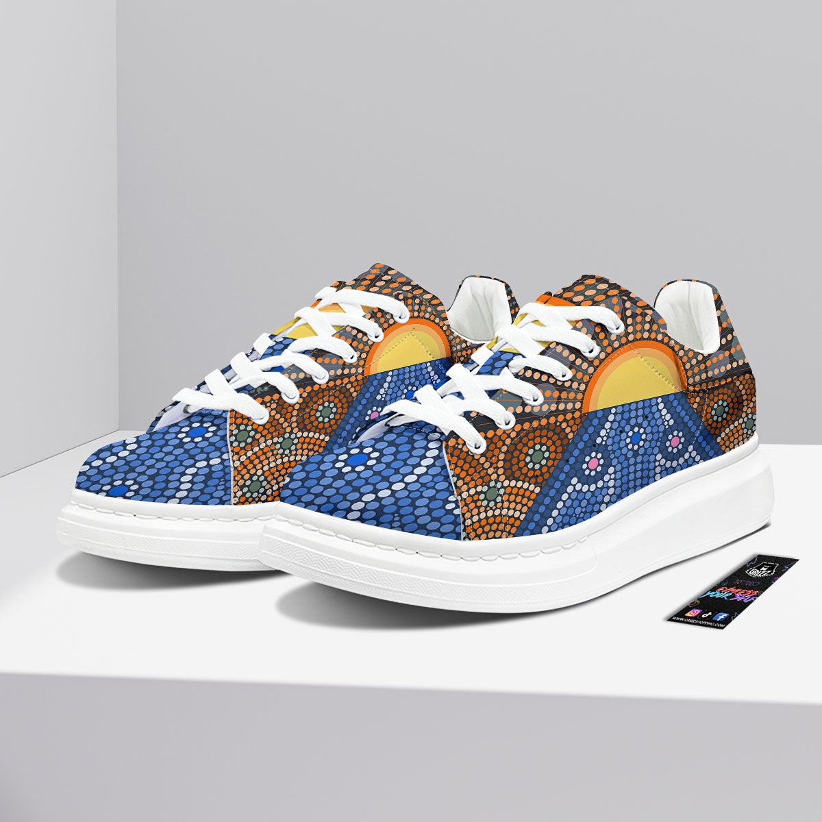 Sunset Art Aboriginal Indigenous Print Platform Shoes-grizzshop