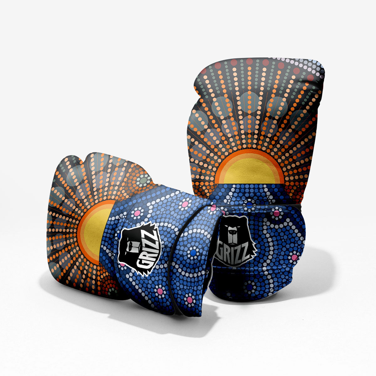 Sunset Art Aboriginal Indigenous Print Pro Boxing Glove