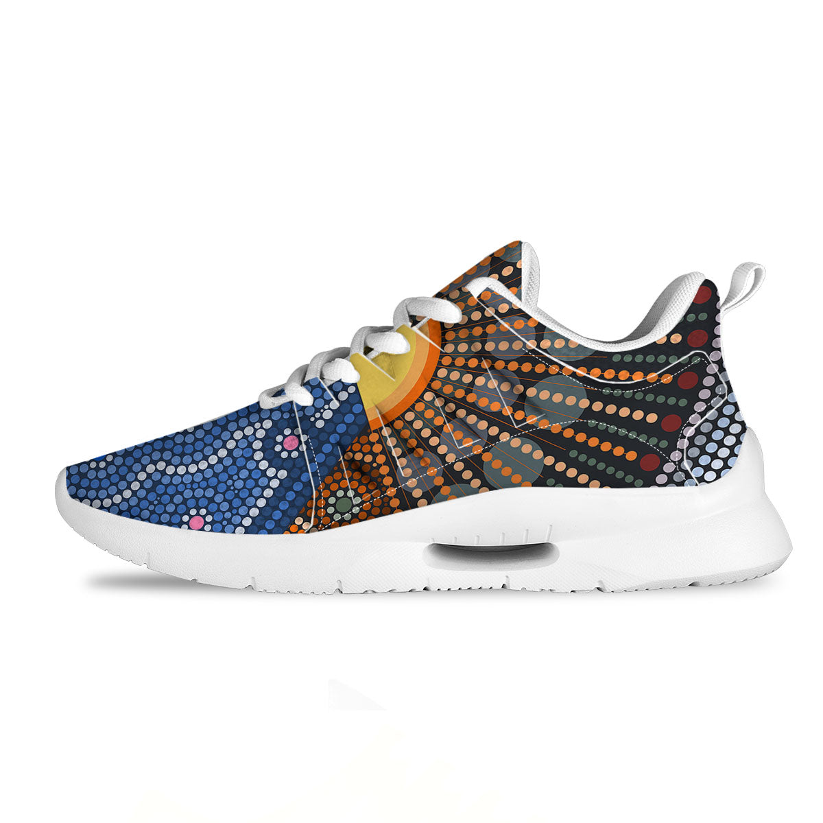 Sunset Art Aboriginal Indigenous Print Tennis Shoes-grizzshop