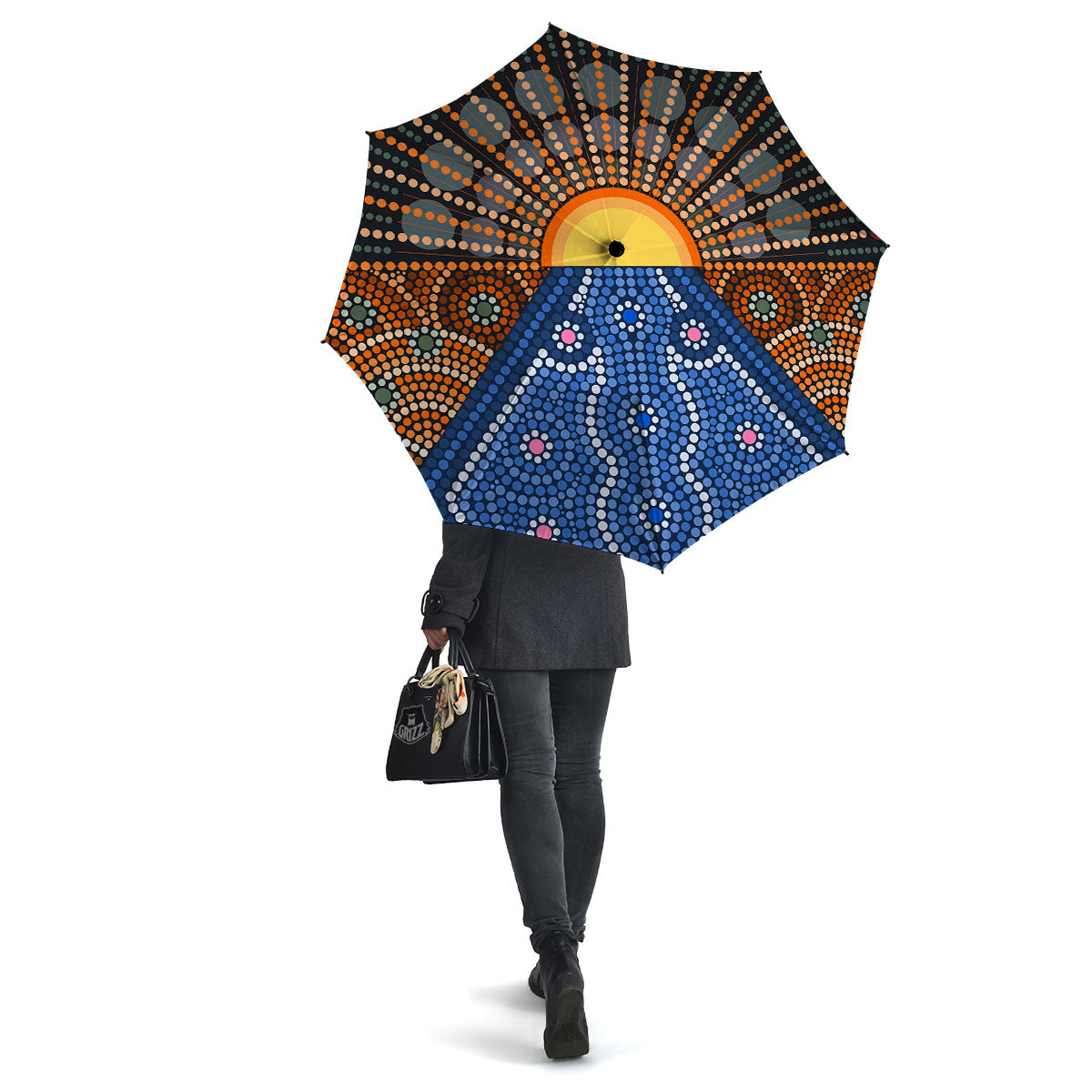 Sunset Art Aboriginal Indigenous Print Umbrella-grizzshop