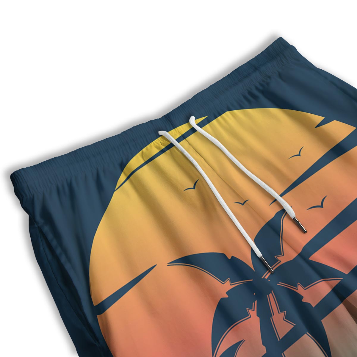 Sunset Beach Tropical Print Men's Athletic Shorts