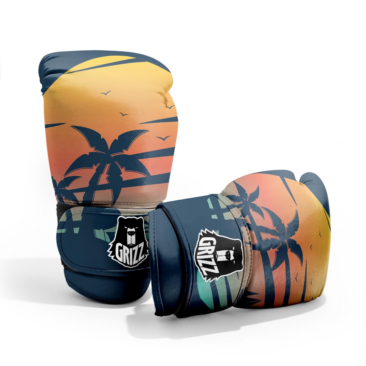 Sunset Beach Tropical Print Pro Boxing Glove
