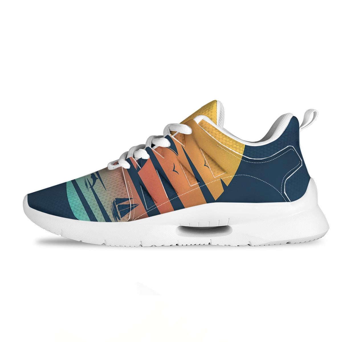 Sunset Beach Tropical Print Tennis Shoes-grizzshop