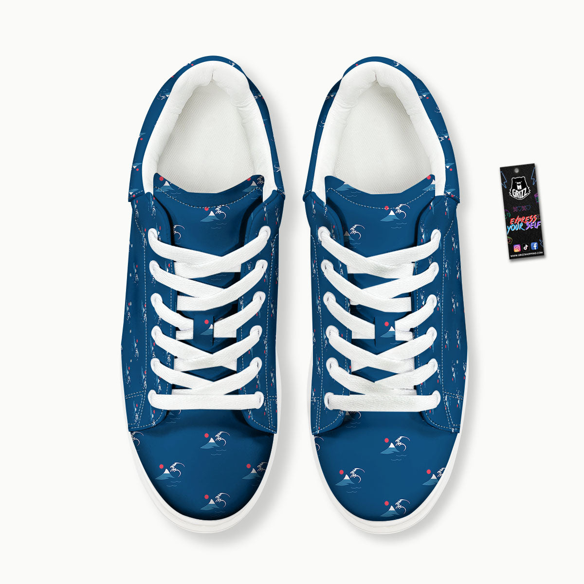 Sunset Japanese Print Pattern Platform Shoes-grizzshop