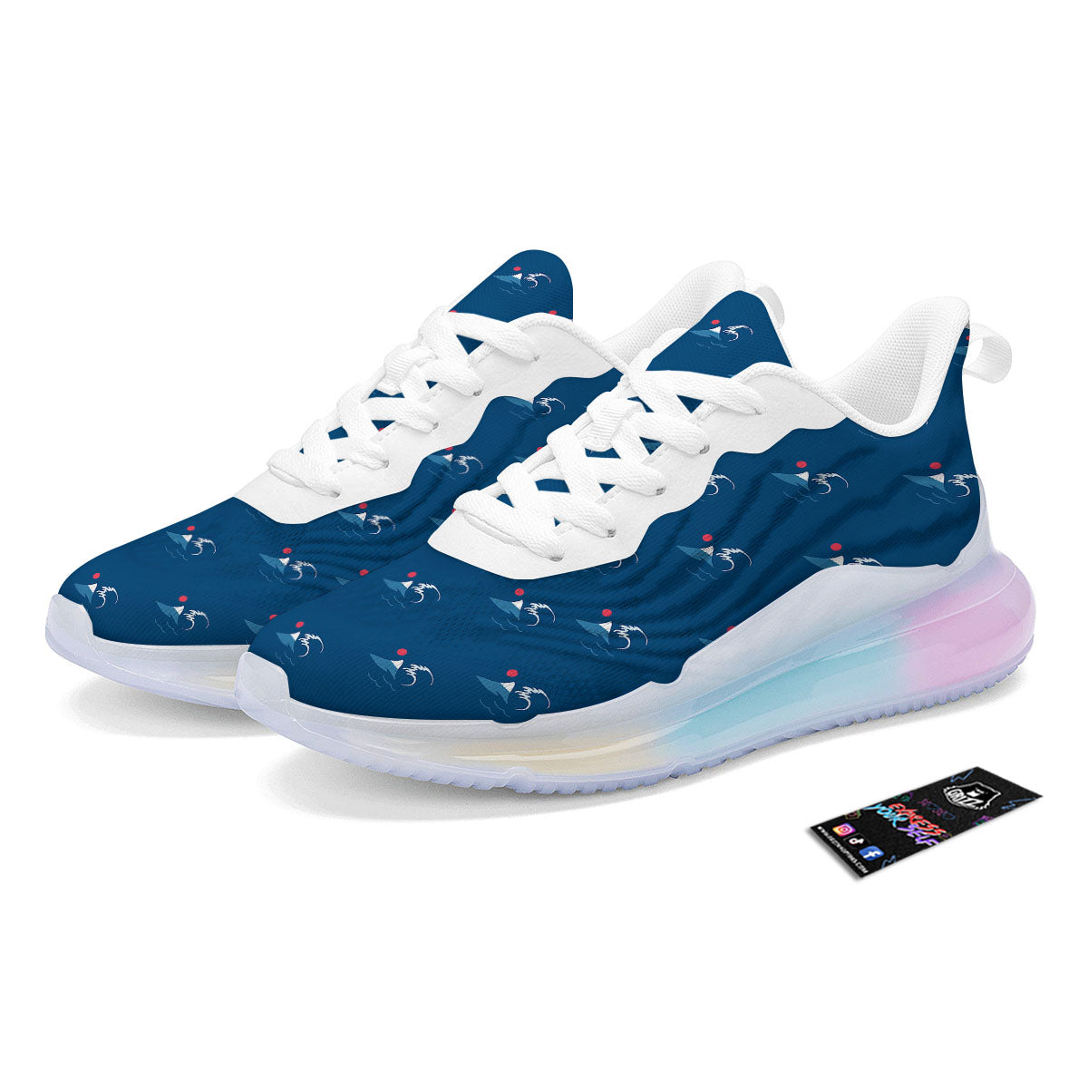 Sunset Japanese Print Pattern Running Sneakers-grizzshop