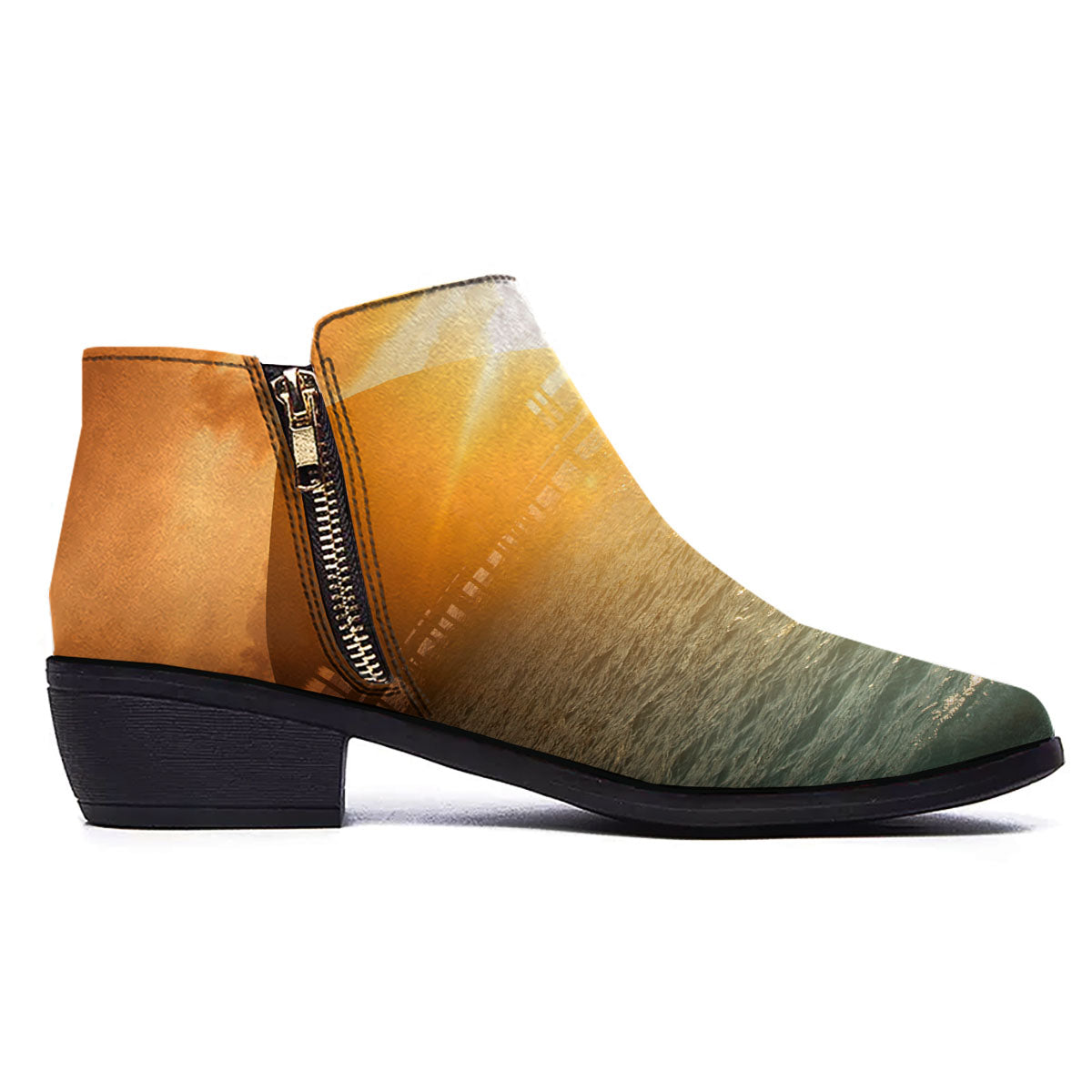 Sunset Maldives Print Ankle Boots-grizzshop
