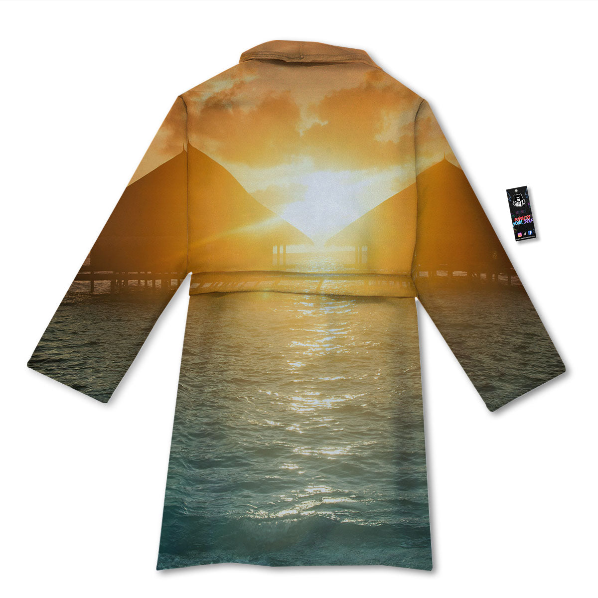Sunset Maldives Print Bathrobe-grizzshop