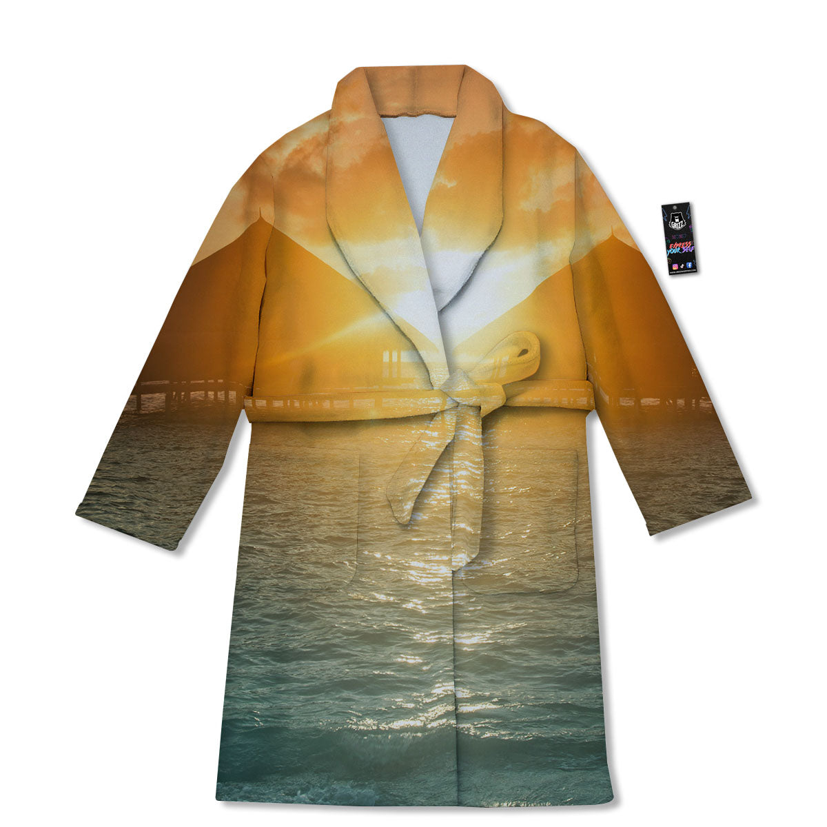 Sunset Maldives Print Bathrobe-grizzshop