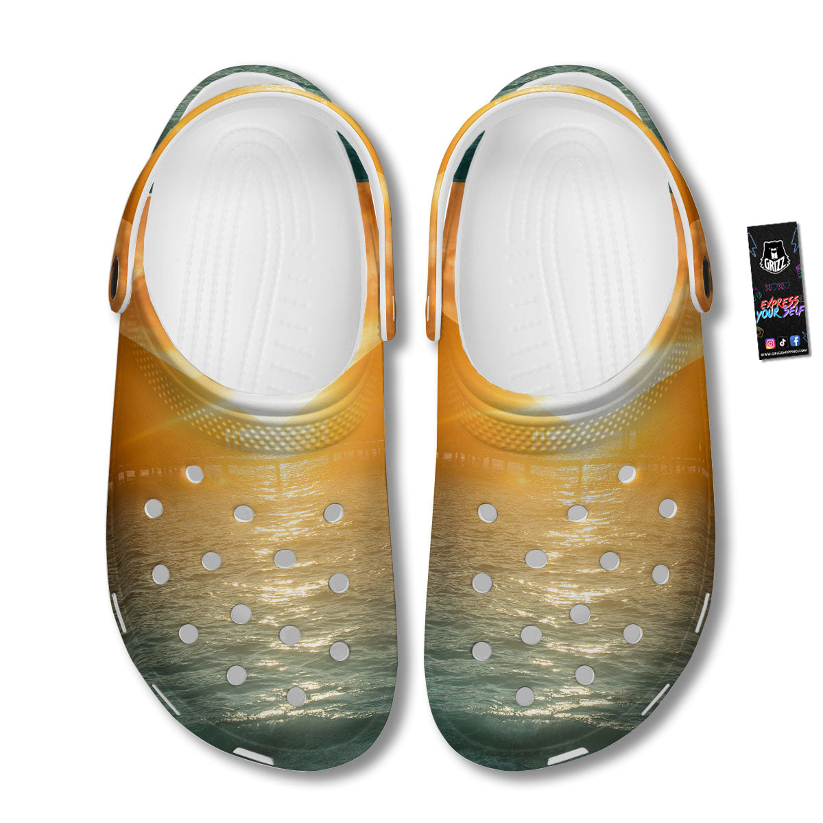 Sunset Maldives Print Clog-grizzshop
