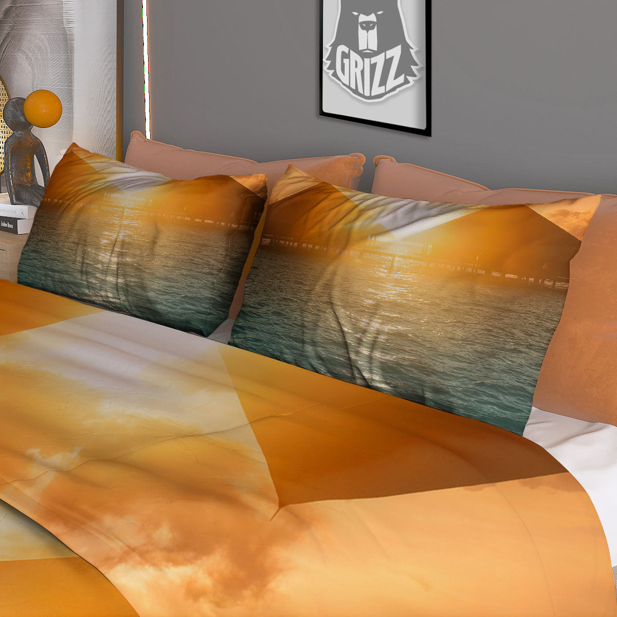 Sunset Maldives Print Duvet Cover Bedding Set
