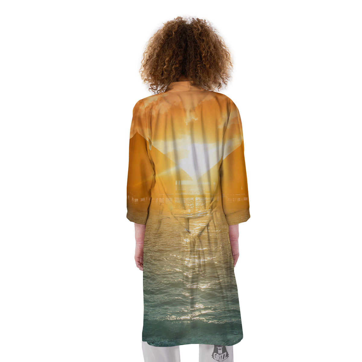 Sunset Maldives Print Kimono-grizzshop