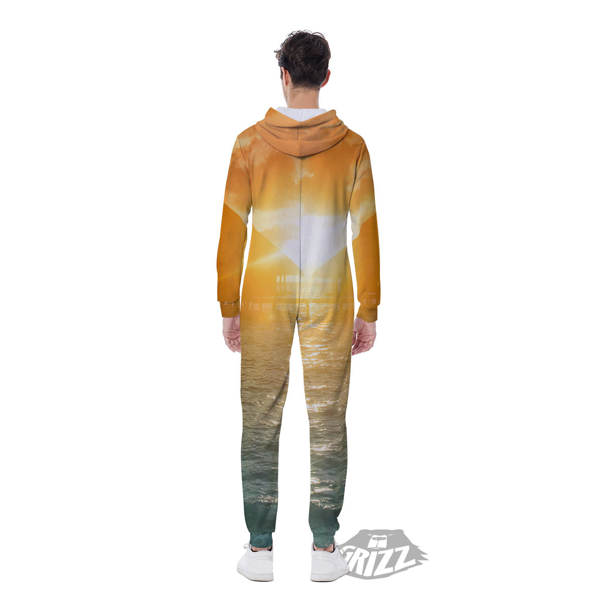 Sunset Maldives Print Men's Jumpsuit-grizzshop