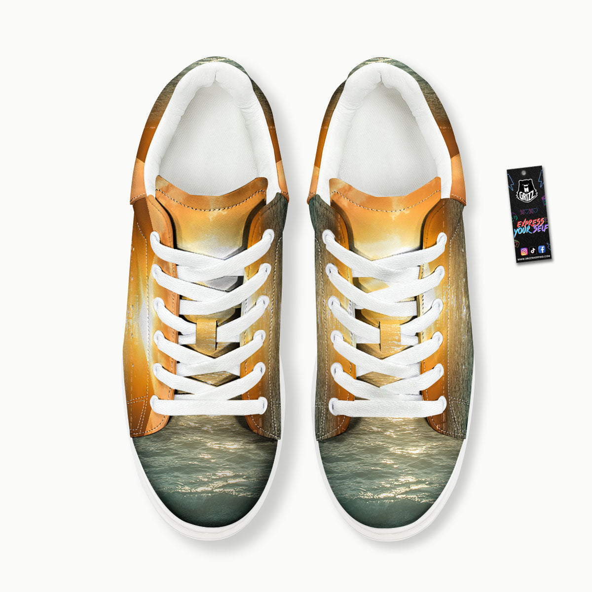 Sunset Maldives Print Platform Shoes-grizzshop