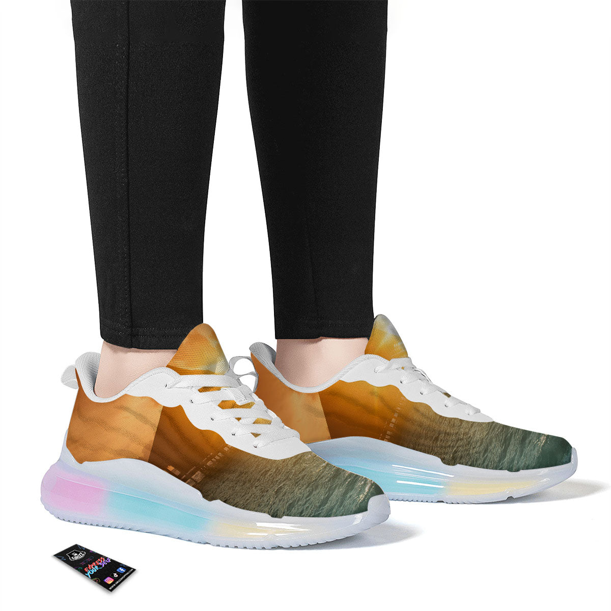 Sunset Maldives Print Running Sneakers-grizzshop