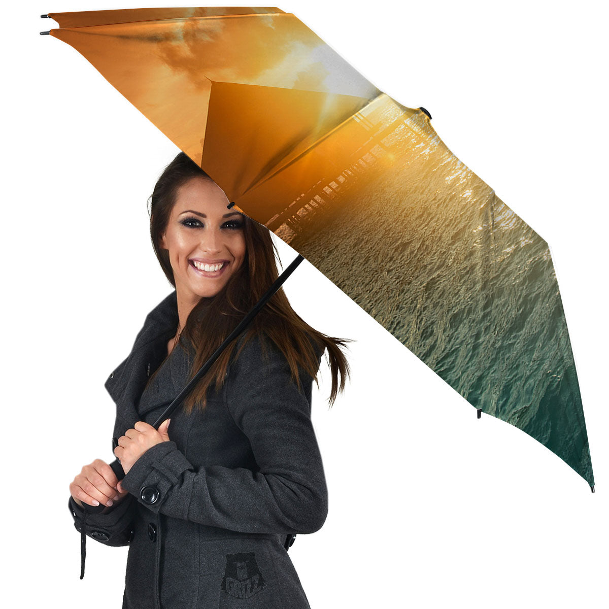 Sunset Maldives Print Umbrella-grizzshop