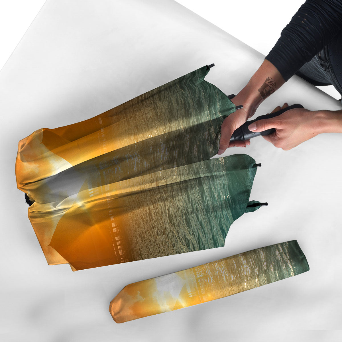 Sunset Maldives Print Umbrella-grizzshop