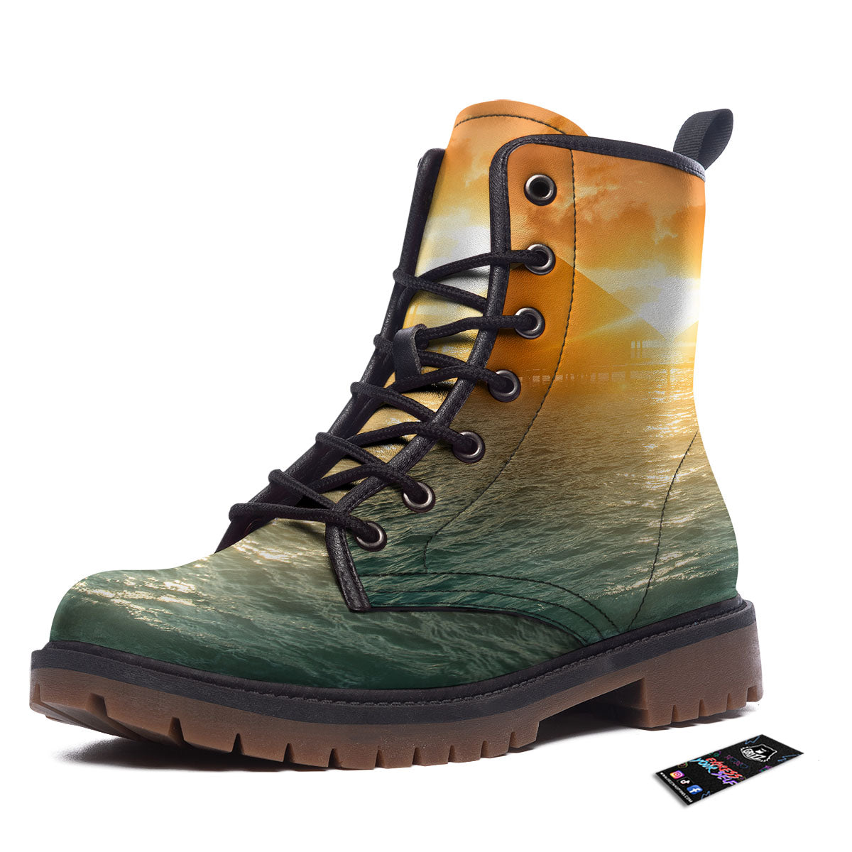 Sunset Maldives Print Work Boots-grizzshop