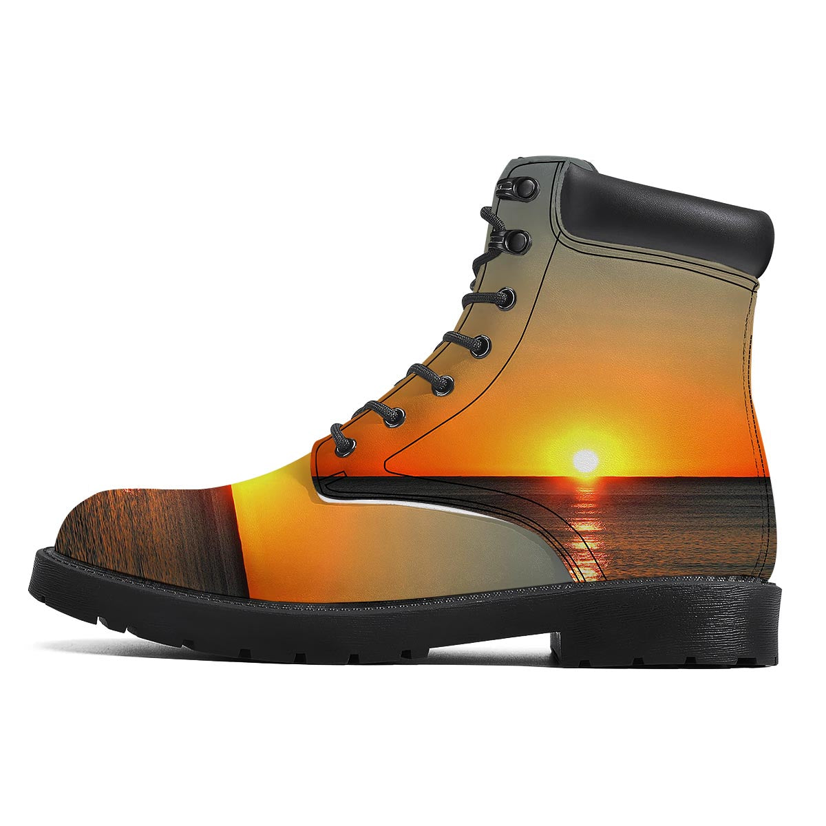 Sunset Over Sea Print Boots-grizzshop