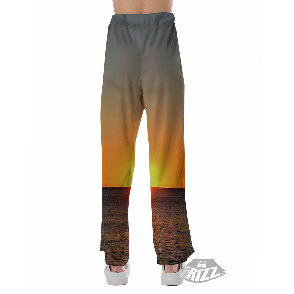 Sunset Over Sea Print Pajama Pants-grizzshop