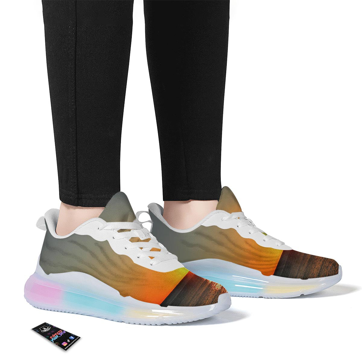 Sunset Over Sea Print Running Sneakers-grizzshop