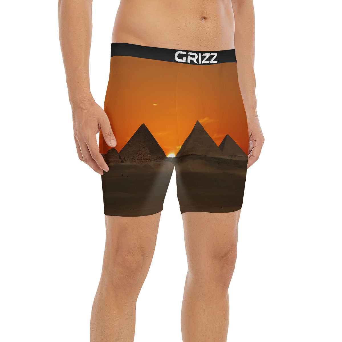 Sunset Pyramid Print Boxer Briefs-grizzshop