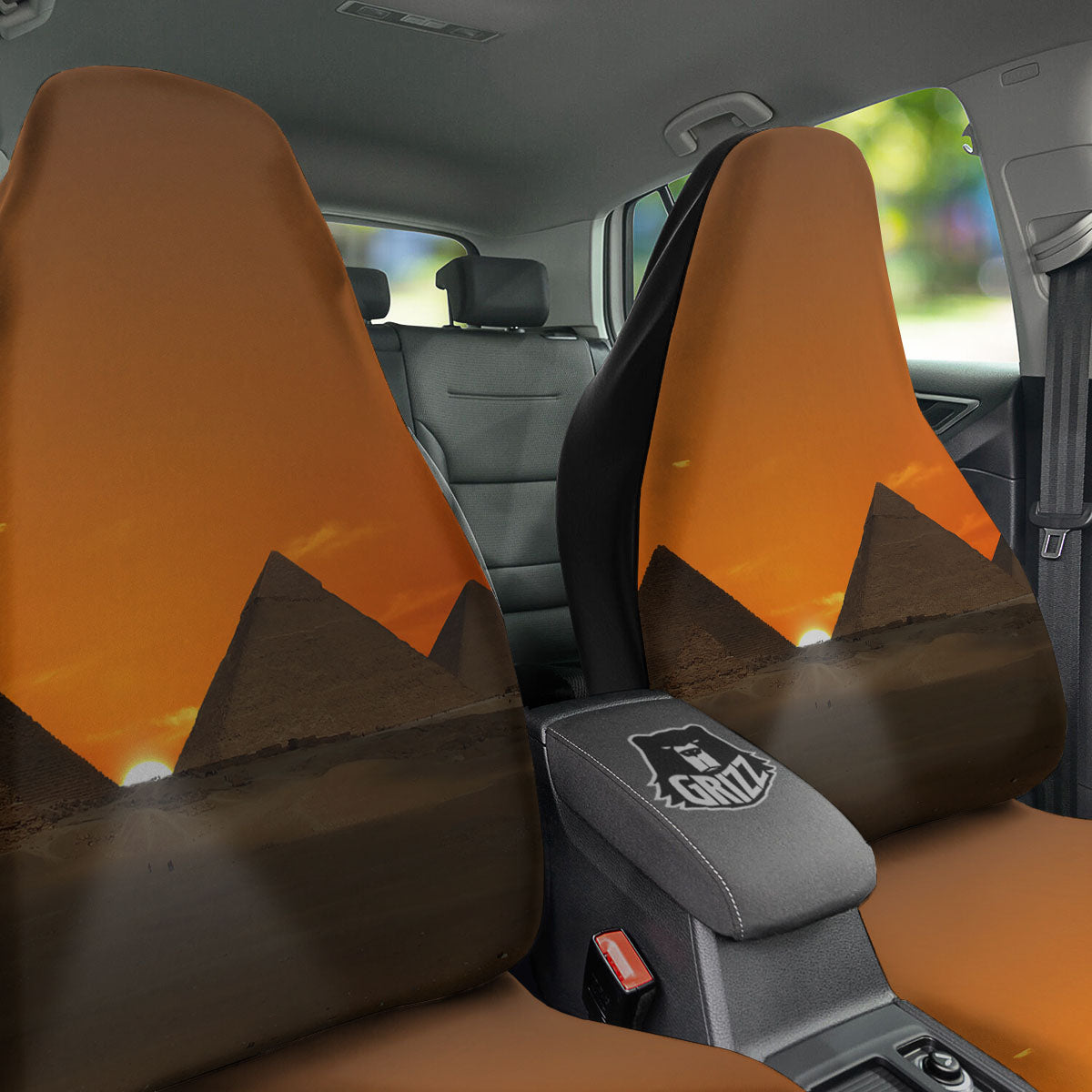 Sunset Pyramid Print Car Seat Covers-grizzshop