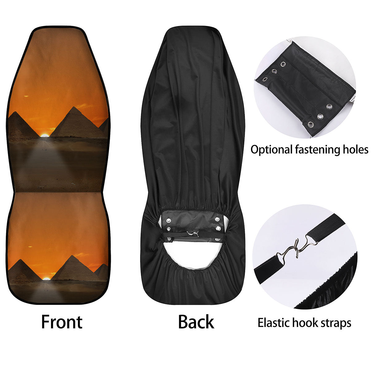 Sunset Pyramid Print Car Seat Covers-grizzshop