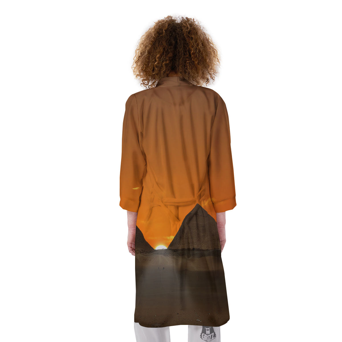 Sunset Pyramid Print Kimono-grizzshop
