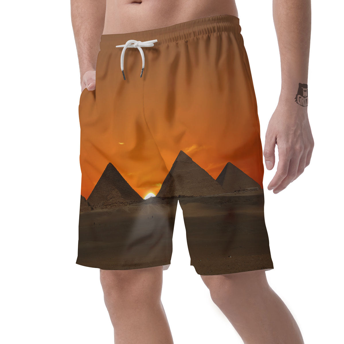 Sunset Pyramid Print Men's Shorts-grizzshop