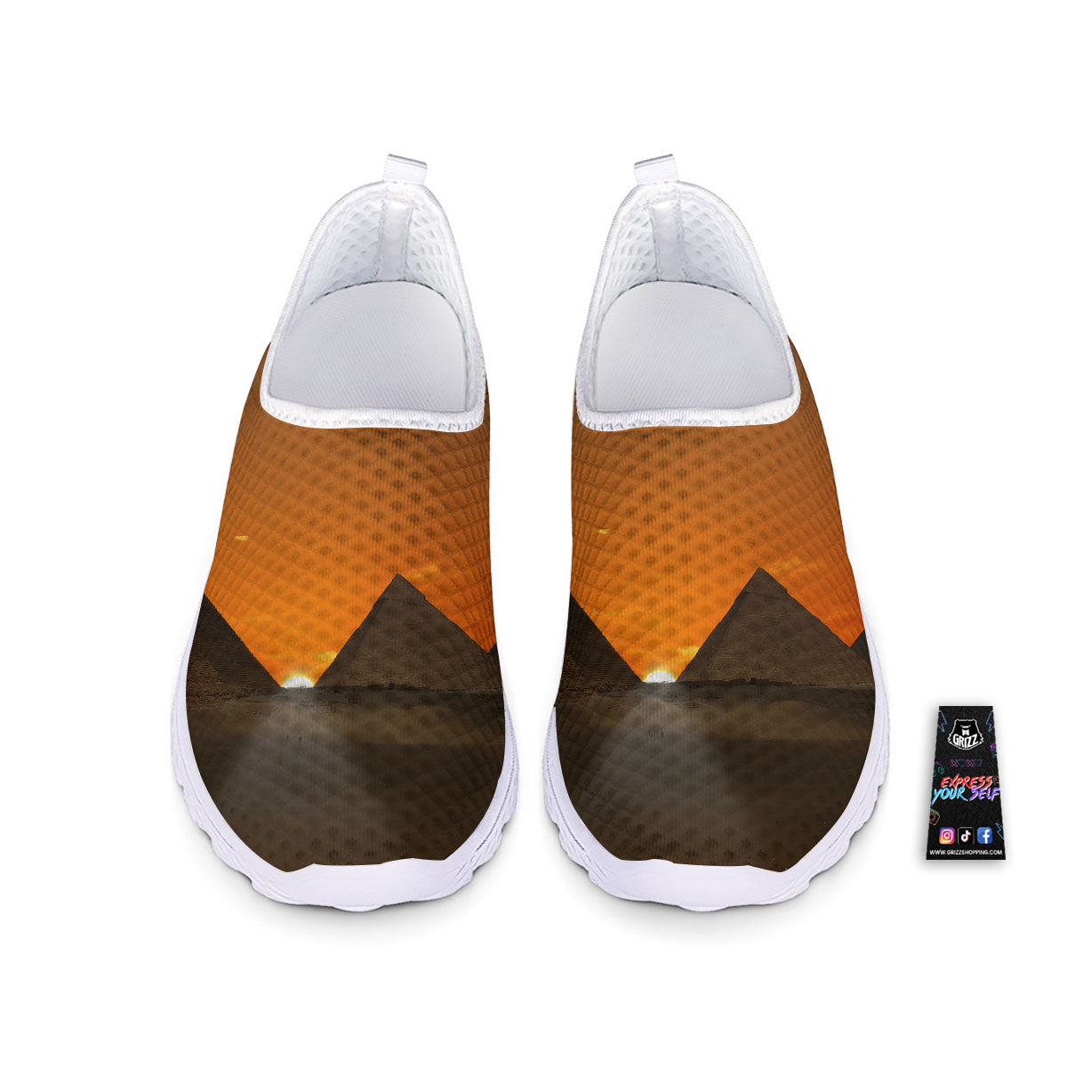 Sunset Pyramid Print Nurse Shoes-grizzshop