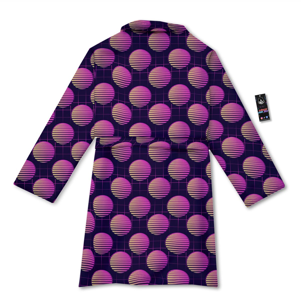 Sunset Retrowave Print Pattern Bathrobe-grizzshop