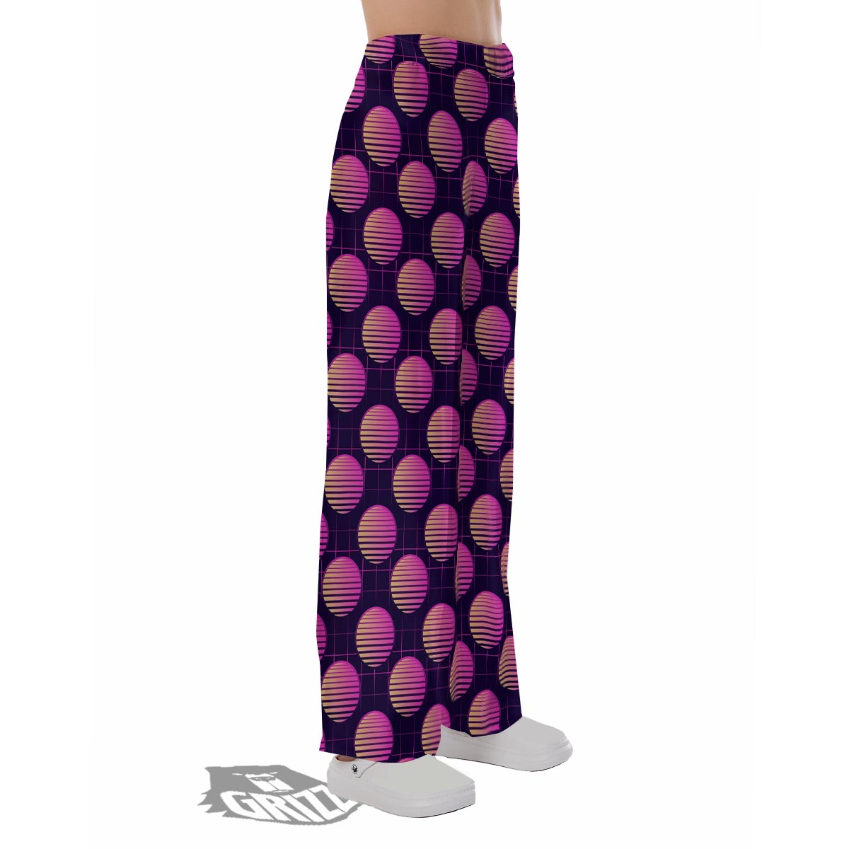 Sunset Retrowave Print Pattern Pajama Pants-grizzshop