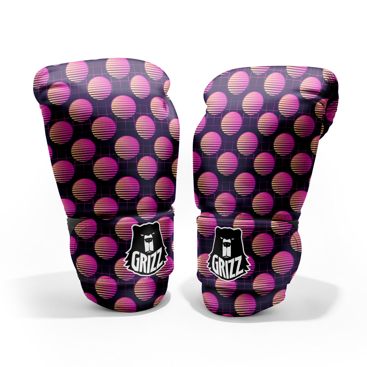 Sunset Retrowave Print Pattern Sparring Gloves-grizzshop