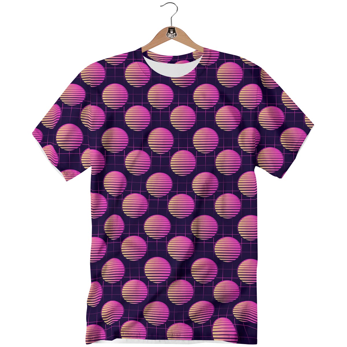 Sunset Retrowave Print Pattern T-Shirt-grizzshop
