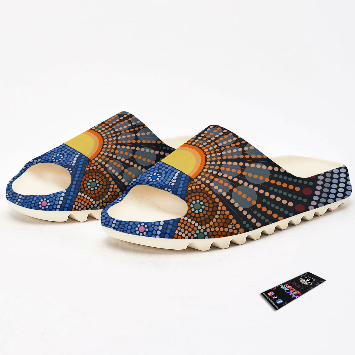 Sunset Art Aboriginal Indigenous Print Sandals-grizzshop