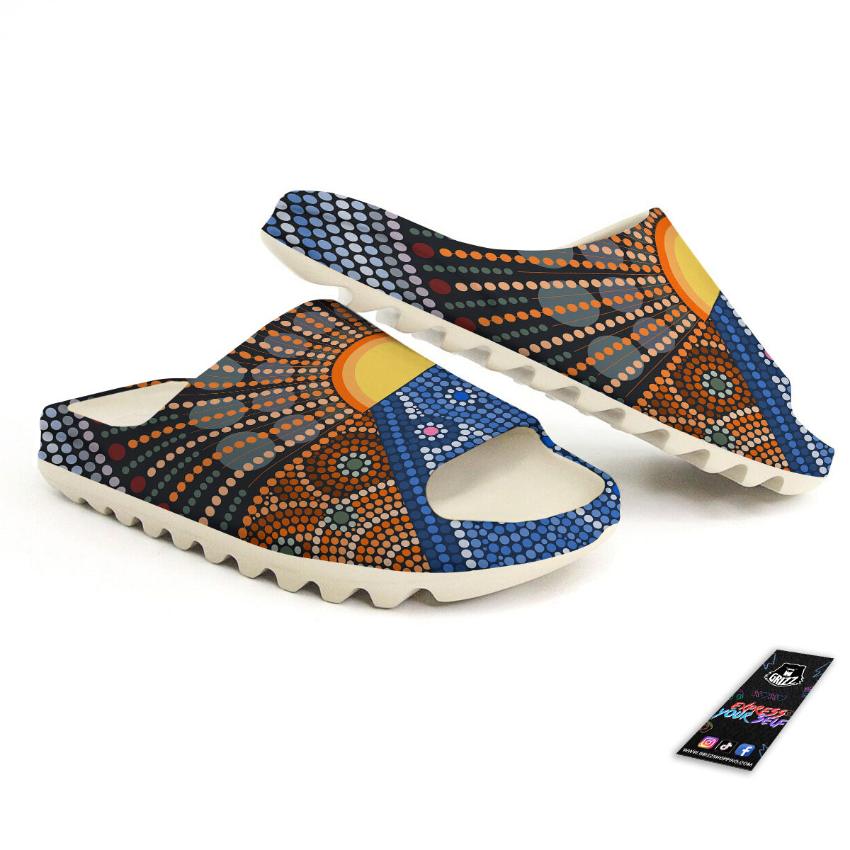 Sunset Art Aboriginal Indigenous Print Sandals-grizzshop