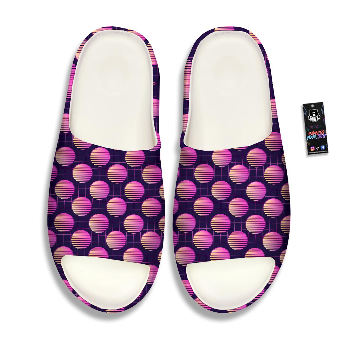 Sunset Retrowave Print Pattern Sandals-grizzshop
