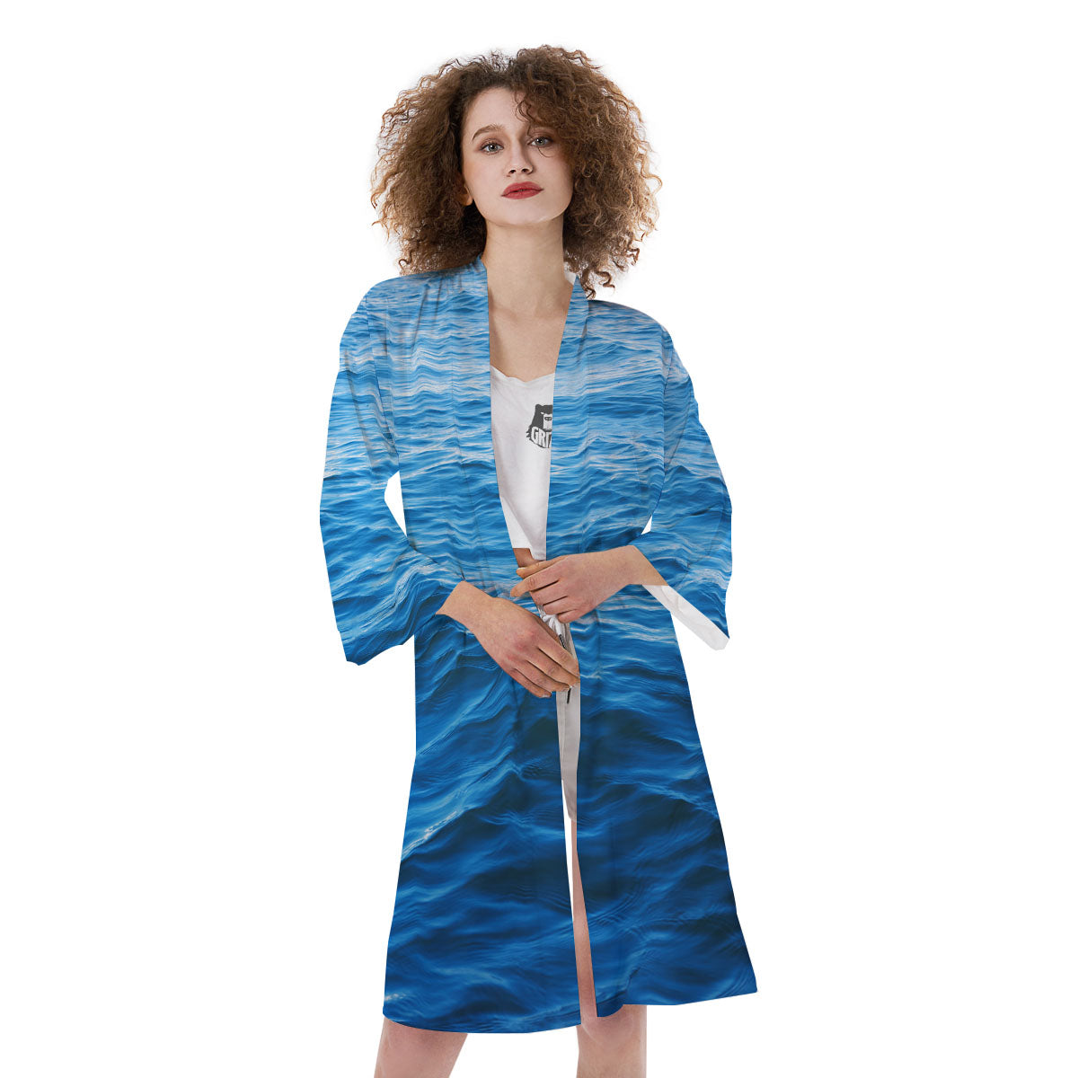 Surface Ocean Print Kimono-grizzshop