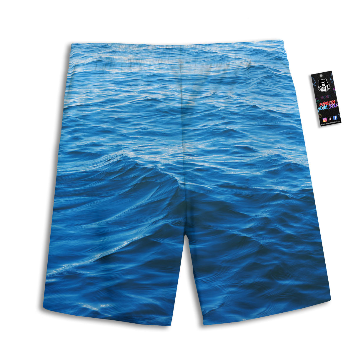 Surface Ocean Print Men's Athletic Shorts